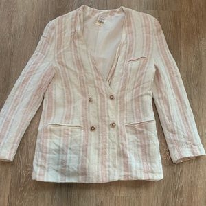Pink and white blazer
